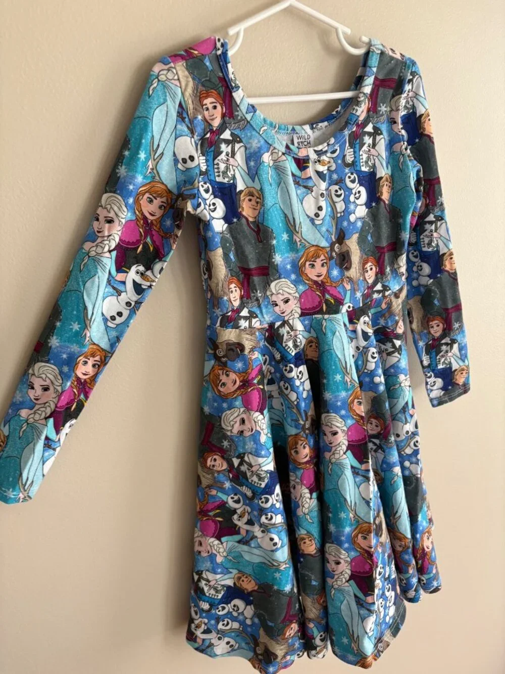WRK Disney Frozen Elsa Anna Olaf Dress Twirl Costume Blue Girls Size 9/10